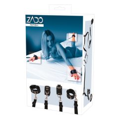   ZADO - Кожен комплект вратовръзки за легло (черен)