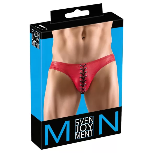 Svenjoyment - мъжки боксерки с връзки - черен/червен