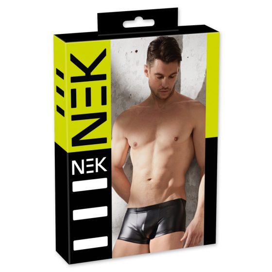 NEK - лъскави къси боксерки (черни) - XL