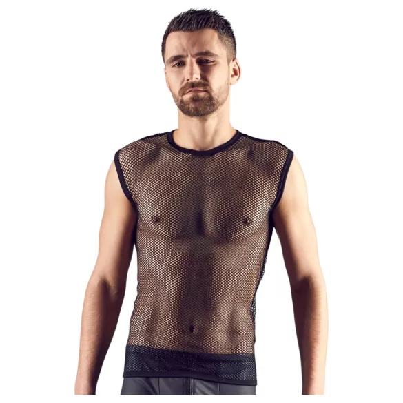 Svenjoyment - мъжка мрежеста блуза - черна