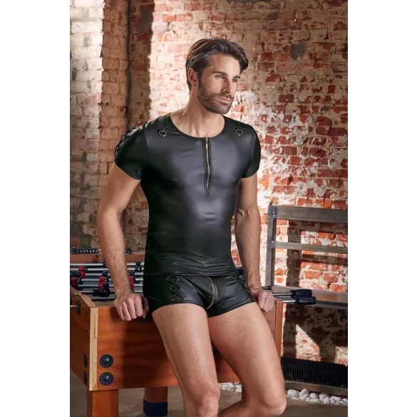 NEK - матова черна мъжка тениска с къс ръкав - XL