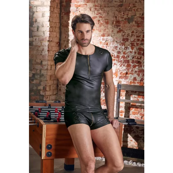 NEK - матова черна мъжка тениска с къс ръкав - XL