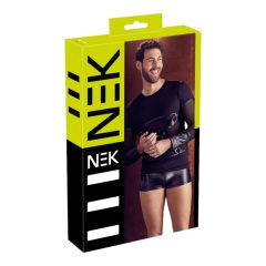  NEK - Мъжки топ с дълъг ръкав и кръстосани каишки (черен)