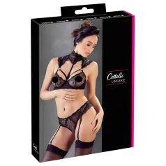   Cottelli - комплект сутиен с яка от дантела (черен) - 80B/M