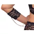 Cottelli Bondage Plus Size - дантелен комплект сутиен (черен) - 3XL