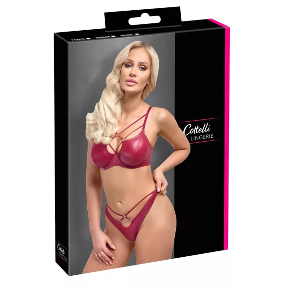 Cottelli Party - сутиен комплект с лъскав ефект - червен - 85B/L