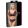 Cottelli Plus Size - прозрачен комплект сутиен с шарки (лилав) - 2XL