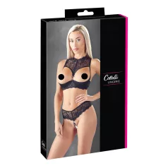   Cottelli - отворен сутиен комплект - черен - 80B/M