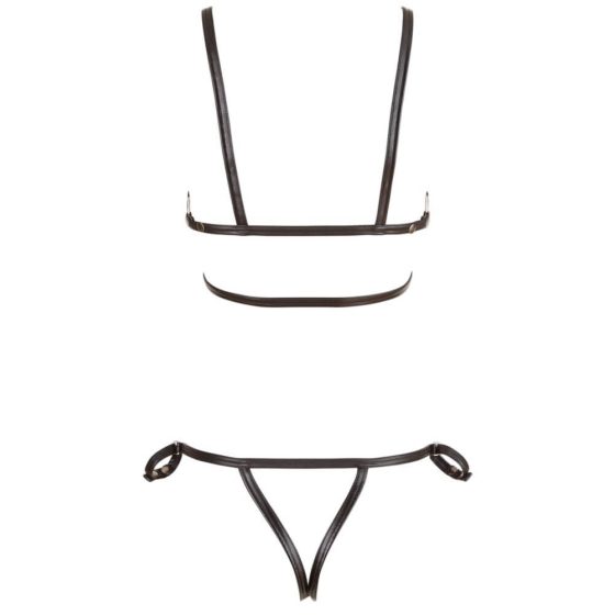 Cottelli Bondage - бикини с лъскав орнамент за тяло (черни) - XL