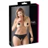 Cottelli Plus Size - дантелена отворена бикини (черен)