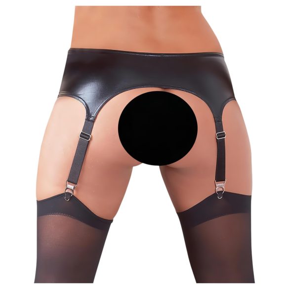 NO:XQSE - Секси жартиерен комплект с лъскав ефект - M