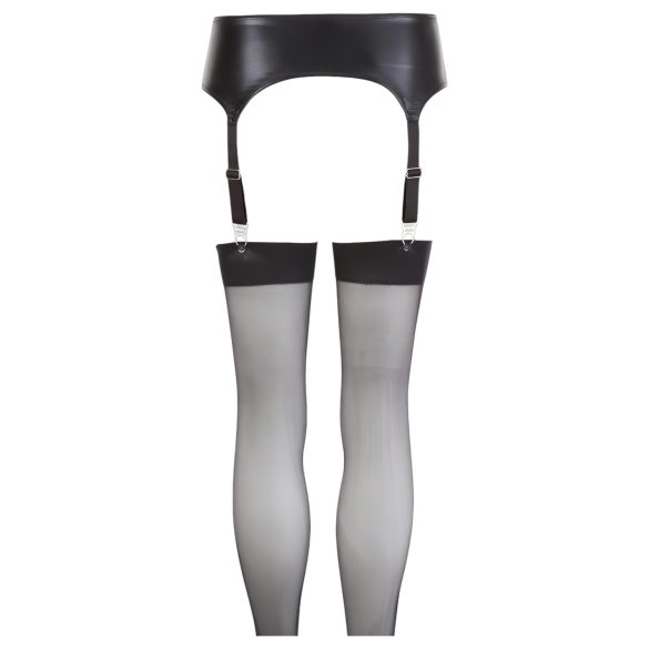 NO:XQSE - Лъскав комплект с жартиери - L