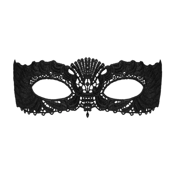Obsessive - венецианска маска с бродерия - черна