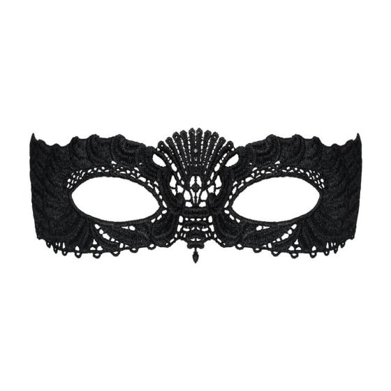 Obsessive - бродирана венецианска маска (черна)