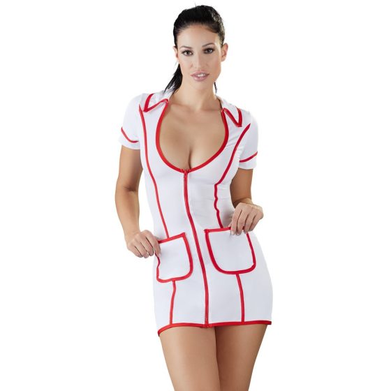 Cottelli Nurse - Рокля за костюм на медицинска сестра (бяла) - M