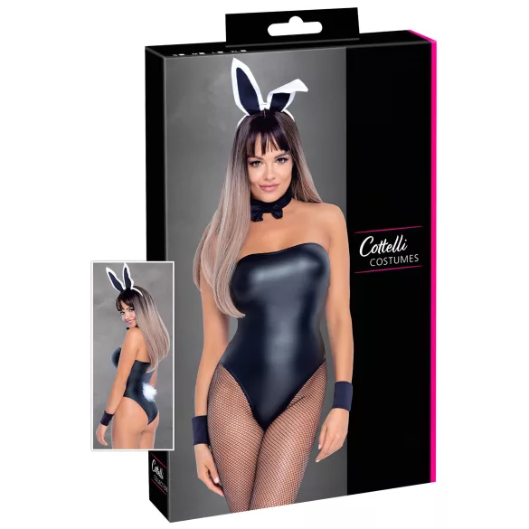 Cottelli Bunny - секси костюм за зайче - лъскав, 5 части - M