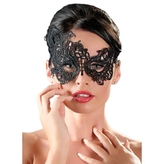 Cottelli - Бродирана асиметрична маска (черна)
