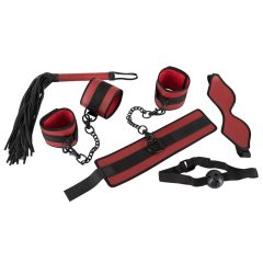   Bad Kitty - комплект вратовръзки с велкро - червено и черно (5 части)