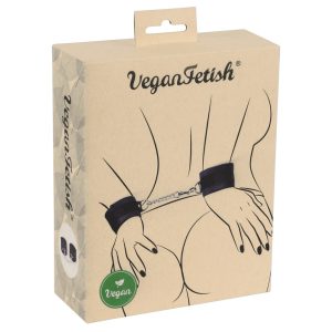 Vegan Fetish - маншети за китки с къса верижка (черни)