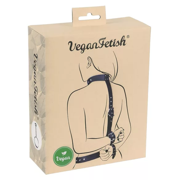 Vegan Fetish - белезници за ръце зад гърба - черни