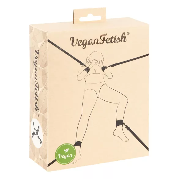Vegan Fetish - комплект за връзване за легло - черен
