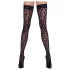 Cottelli Legwear - дамски чорапи до бедрото - леопардов принт - черни