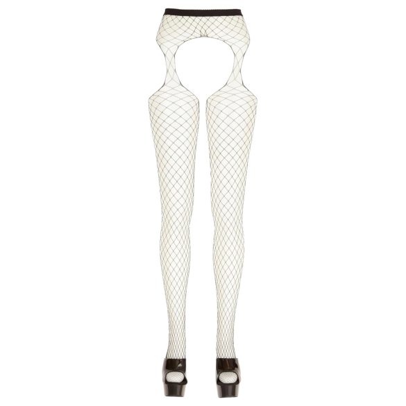 Cottelli - дамски отворен мрежест чорапогащник едра мрежа - черен S-L