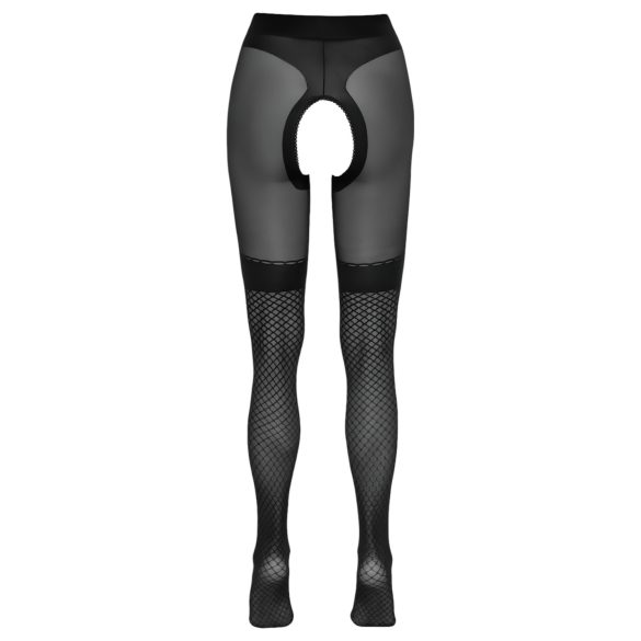 Cottelli - чорапи с отворено дъно - мрежа - черни - 4