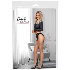   Cottelli - секси чорапи до бедрото - копринени - телесен цвят - M