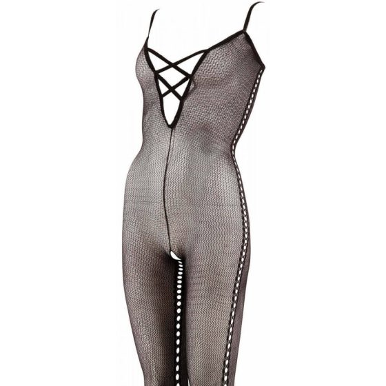 / NO:XQSE - Котешка рокля с шарка отстрани - черна - L/XL