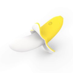   Lonely - акумулаторен, водоустойчив, бананов вибратор (жълто-бял)