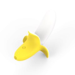   Lonely - акумулаторен, водоустойчив, бананов вибратор (жълто-бял)