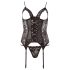 Cottelli - Многофункционален корсет с жартиери (черен)