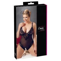   Cottelli Plus Size - дамско боди с дантела - черно - XXL