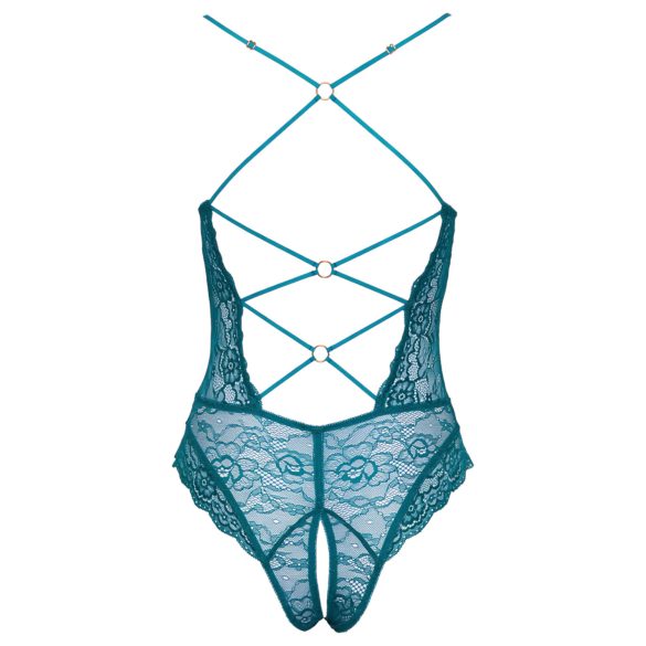 Cottelli - дантелено тяло с корсет, отворено (зелено) - L