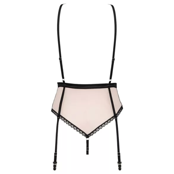 Obsessive - боди с жартиери - розово - Lilines - L/XL