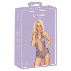   Kissable - дамско боди с яка - дантела - лилаво - L/XL