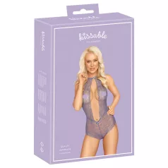   Kissable - дамско боди с яка - дантела - лилаво - L/XL