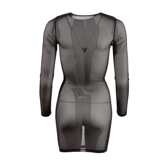 Cottelli - прозрачна рокля с дълъг ръкав (черна) - M