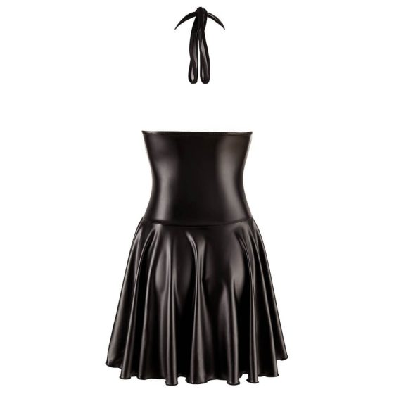 Noir - плисирана рокля с прозрачен бюст и деколте (черна)
