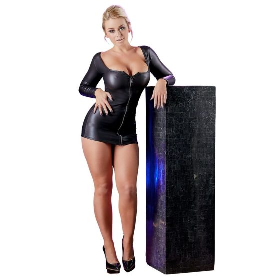 Cottelli - парти рокля с цип с камъни (черна) - XL