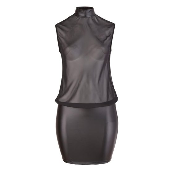 Cottelli Plus Size - Блестяща рокля от шифон (черна)