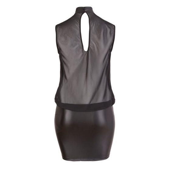 Cottelli Plus Size - Блестяща рокля от шифон (черна) - 3XL