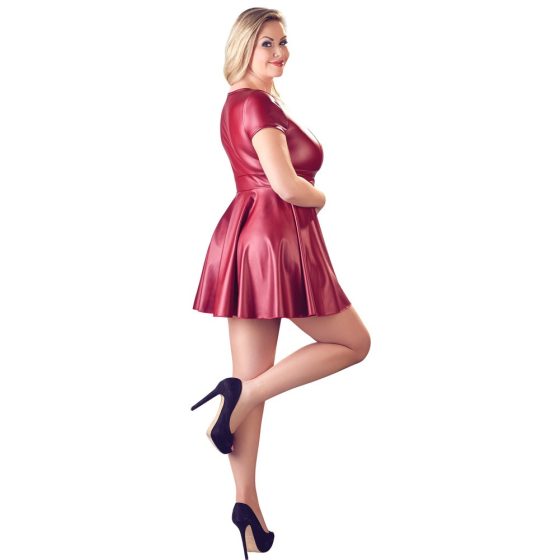 Cottelli Plus Size - Мини рокля с а-образна линия (бордо) - 4XL