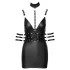 Cottelli Bondage - мини рокля с яка - лъскава - черна