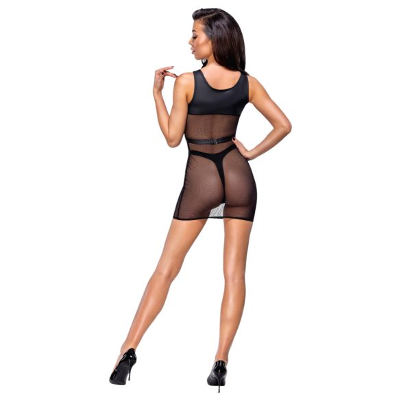 Cottelli - прозрачен парти комплект (черен) - M