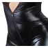 Cottelli Plus Size - дамски парти гащеризон с дълъг ръкав - лъскав черен - 3XL
