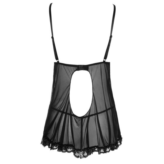 Cottelli - Ленена бебешка рокля с волани (черна) - XL