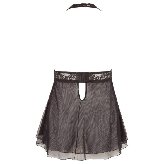 Cottelli Plus Size - дантелена ленена детска рокля (черна)