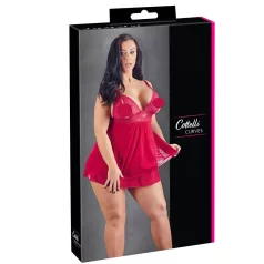   Cottelli Plus Size - секси бебидол с дантела - червен - голям размер